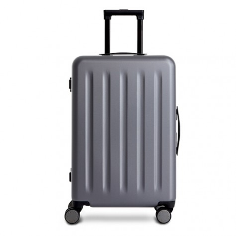 RunMi 90 Points Trolley Aluminum Box Suitcase 24" Gray Stars